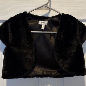 Speechless Elegant Black Faux Fur Bolero